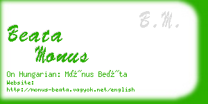 beata monus business card